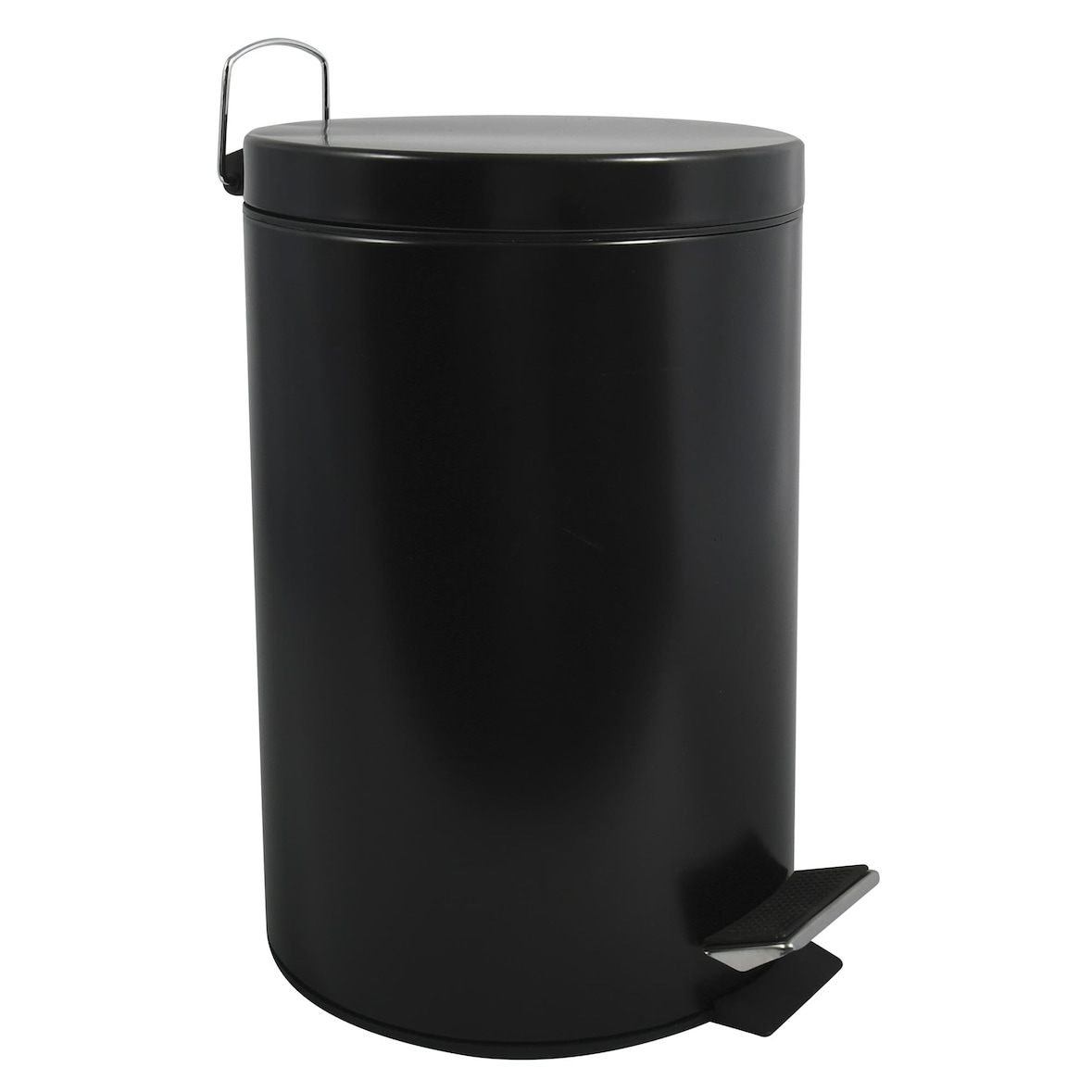 WellHome - Pattumiera da bagno 12L con pedale in acciaio inox 25x32x39,5 cm colore Nero - PBA