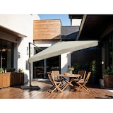 thumbnail of METRO PROFESSIONAL Sombrilla colgante cuadrada, con volante, aluminio/acero, 3 x 3 m, con manivela y función de inclinación, beige/gris