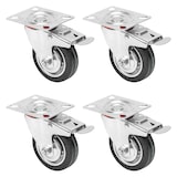 thumbnail of HMF 6790 Schwerlastrollen mit Bremse aus Vollgummi, 4 Stück, 75 mm, bis 200 kg, Schwarz