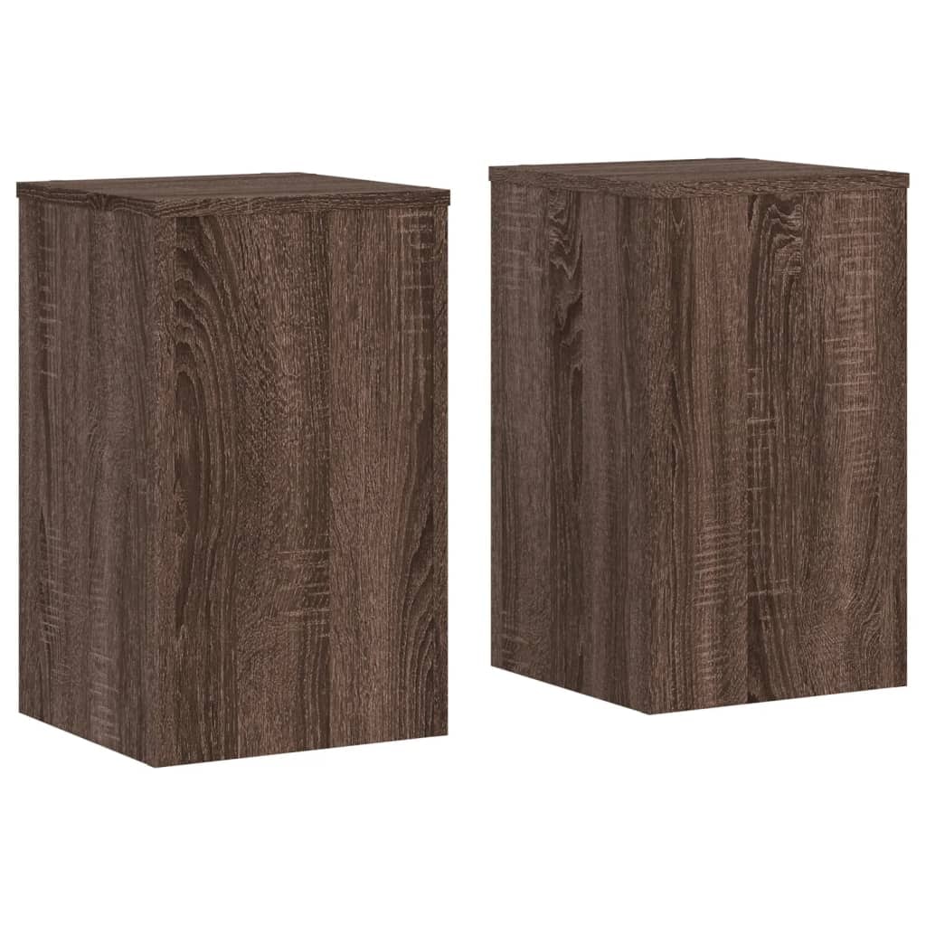Helloshop26 - Pflanzenständer Blumenmöbel 2er-Set Holzwerkstoff braun 02_0045319