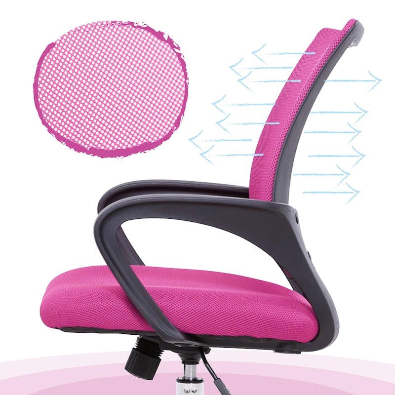SVITA Cydney Kinderbureaustoel, bureaustoel, netbekleding, draaistoel, stoel, bureau (geel