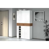 thumbnail of Dmora Scarpiera Dcancellier, Porta scarpe salvaspazio a 7 ante, Armadio multifunzione da ingresso, 114x38h200 cm, Bianco e Rovere