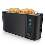 thumbnail of Arendo Automatik 2 Scheiben 1000W Langschlitz Toaster, Auftaufunktion, Wärmeisolierendes Doppelwandgehäuse, Schwarz