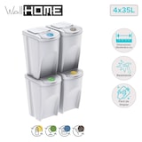 thumbnail of WellHome - Conjunto de 4 Caixotes do lixo de Plástico Branco 4x35L