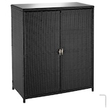 thumbnail of tectake Armadietto da giardino in rattan Monza, struttura in alluminio, 4 scomparti  Nero