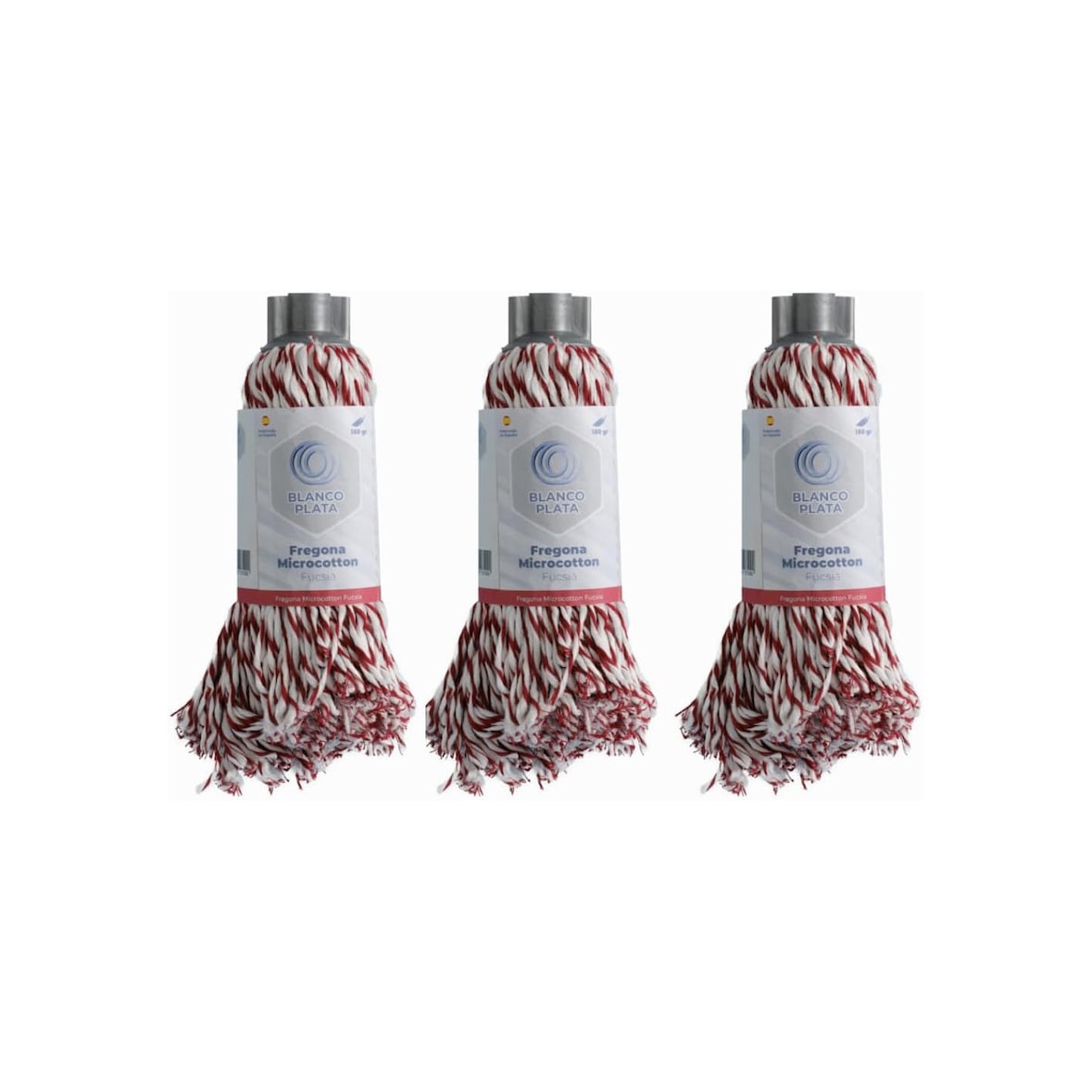 Fregonas de Microfibra y Algodón Minitrenzas Bicolor, Pack 3 Unidades, Super Absorbente