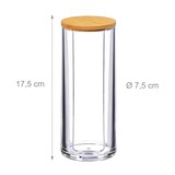 thumbnail of Relaxdays Wattepads Aufbewahrung 2er Set, Acryl, Bambus, Bad, Wattepadspender mit Deckel, HxD: 17,5x7,5cm, klar/natur