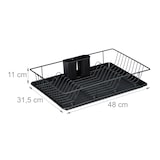 thumbnail of Relaxdays Abtropfgestell, Besteckkorb & Abtropfschale, Geschirrständer Küche, Abtropfgitter, Kunststoff, Metall, schwarz