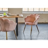 thumbnail of KAWOLA Stuhl CARLA Esszimmerstuhl Velvet rosa Fuß gold