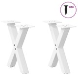 thumbnail of Pieds De Table Basse En Forme De X, 2 Pièces, Blanc, 40 X (30 31) Cm, Acier