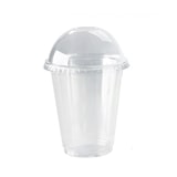 thumbnail of FHC - 500Pcs - Pot plastique PET transparent avec couvercle dôme et trou  Ø 7,4cm H85mm 200ml