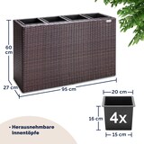 thumbnail of Casaria Poly Rattan Blumentopf herausnehmbar Braun