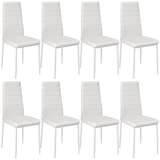 thumbnail of tectake 8 sedie da sala da pranzo in pelle sintetica - bianco - 404120