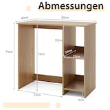 thumbnail of COSTWAY Escritorio pequeño, escritorio para ordenador con 2 compartimentos, mesa para PC, mesa de oficina para espacios reducidos, 80 x 40 x 74 cm