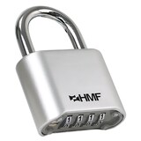 thumbnail of HMF Zahlenschloss Vorhängeschloss, Schloss mit 4-stelligem Zahlencode aus Zinklegierung, 5,3 x 2,4 x 7,8 cm, Silber