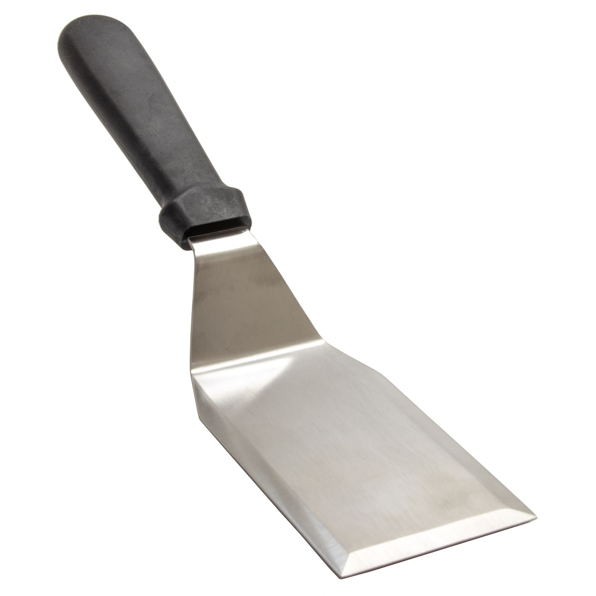 Grill-& Pfannenwender/ Winkelpalette aus Edelstahl - 29 cm schwarzer Griff