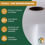 thumbnail of Trittschalldämmung (100 m²) multifunktionale PE-Schaumfolie 3mm für diverse Fußböden und Warmwasserfußbodenheizung Polster BB-Verpackungen