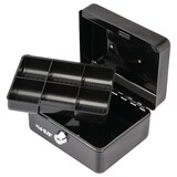 thumbnail of HMF Geldkassette abschließbar, Kasse mit Münzeinsatz, 6 Münzfächer, 15 x 12 x 8 cm, Schwarz