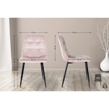 thumbnail of Set van 4 eetkamerstoel Tilde roze/Fluweel