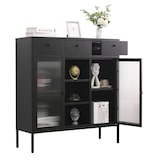 thumbnail of Mein-Regal Highboard Paris Schwarz aus Metall mit Glastüren