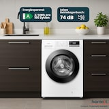 thumbnail of homeX WF814H1A-W Waschmaschine 8kg, Frontlader - 1.400 U/Min, Dampffunktion, AquaStop, Inverter Motor, 15 Programme
