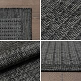 thumbnail of Carpetsale24 In- & Outdoor Teppich Wetterfest 80 x 150 cm Läufer Schwarz - Wasserfest, Flachgewebe, für Balkon, Garten, Terrasse und als Küchenläufer