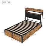 thumbnail of Bett 90x200 cm mit hydraulischem Stauraum, USB-Anschlüssen und Retro-Holz-Metall-Design – multifunktional Schwarz
