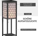 thumbnail of Stehleuchte mit Regal 26x26x160 cm E27 bis 40 W mit Textilschirm und Zugschalter, MDF in Schwarz, modernes Wohnlicht