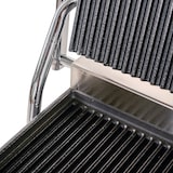 thumbnail of Romux® Piastra Panini Elettrica da 30 cm Singola da Banco in Acciaio Inox con Doppia Superficie Rigata in Ghisa | Grill a Contatto 300° - 1800 W