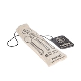 thumbnail of Wiederverwendbares Reisschalen-Besteckset - Messergabellöffel im Jutesack