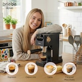 thumbnail of Cafetera Espresso 20 Bares Compatible Cápsulas Nespresso y Café Molido Espumador Leche, Briebe, Nordic, EC1180BLK, Negro