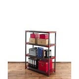 thumbnail of PROREGAL Kunststoffregal GREY BEAR Low, HxBxT 138x100x46cm, Fachlast 120kg, Grau-Rot Kunststoff-Regal Euro-Regal Stecksystem Lagerregal