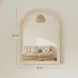 thumbnail of HOMCOM espejo de pared arqueado, espejo de baño 50x70 cm con marco de imitación de piedra, estilo moderno, para salón, dormitorio, entrada, beige