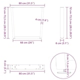 thumbnail of vidaXL Esstischbeine V-Form 2 Stück Schwarz 80x(72-73,3) cm Stahl