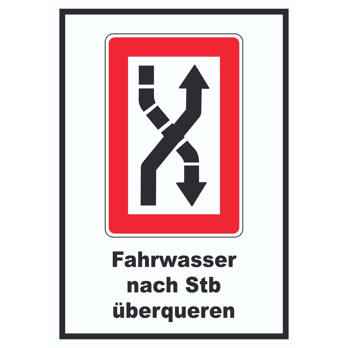 Fahrwasser nach Steuerbord zu überqueren Symbol und Text A2 Rückseite selbstklebend