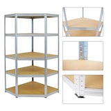 thumbnail of PROREGAL Étagère d'angle charge lourde SLIM ELEPHANT, HxLxP 180x90x45cm, 250kg par niveau, Galvanisé, Étagère d'angle pour Garage, Atelier