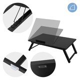 thumbnail of ML-Design Laptoptisch Bett/Sofa Schwarz Bambus höhenverstellbar klappbar Schublade Laptopständer Betttisch Knietisch