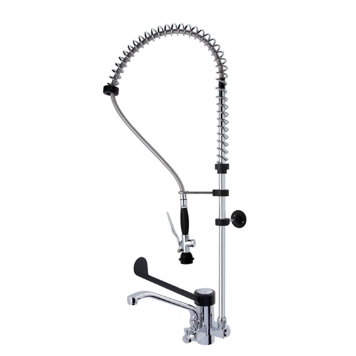 ERATOS Robinet Douchette Mitigeur Monocommande Deux Eaux, Levier Coudé Long, Avec Robinet Auxiliaire GDPL-MG