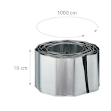 thumbnail of Relaxdays Rasenkante 10m, Beetbegrenzung aus Metall, verzinkt, flexibel, Umrandung f. Beet oder Rasen, 16cm hoch, silber