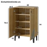 thumbnail of Moderner Holz Schuhschrank 60x32x94 cm mit Türen – Platzsparender Schuh-Organizer in Natur für Flur, Wohnzimmer & kleine Räume
