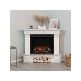 thumbnail of PORTO - Chimenea eléctrica esquinera autoportante - 28' - Pino blanco - 114 x 98 x 89