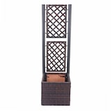 thumbnail of Poly-Rattan Rankgitter HWC-D76, Pflanzkasten Rankhilfe, 142x43x43cm ~ braun