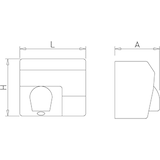 thumbnail of Secamanos óptico inoxidable satinado con tobera 270x200x240 mm.