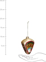 thumbnail of Christbaumschmuck 11cm Glas Blauschimmelkäse Figur Handbemalt & mit Glitzer Weihnachtsbaum Anhänger Weihnachten Weihnachtsbaumschmuck Essen Käse