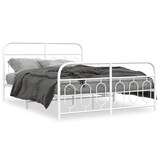 thumbnail of vidaXL Bedframe met hoofd- en voeteneinde metaal wit 150x200 cm