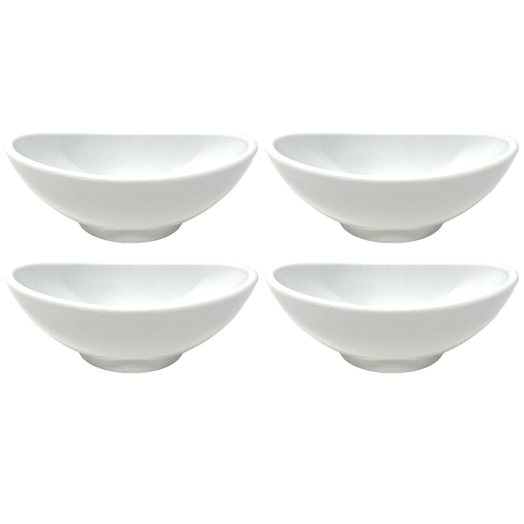 4X Dipschalen Melamin Set Weiß 758 Snackschale Servierschale Klein Mini Saucenschälchen Soja
