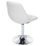 thumbnail of Décoshop26 - 2x chaises de salle à manger en synthétique blanc pied chromé pivotant CDS04425