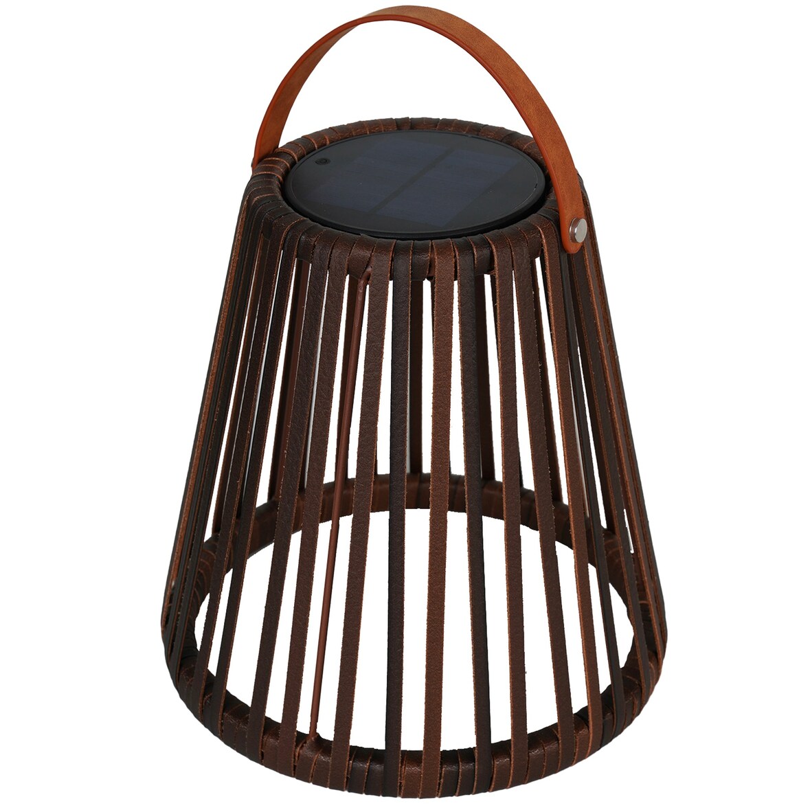 Lumisky Lanterne solaire et rechargeable EVANIA H28cm Polyrotin Marron