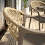thumbnail of Lot de 6 chaises en polypropylène avec tissage en corde, élégantes, résistantes, empilables, pour jardin, balcon, bar, restaurants-JOLANDA-Taupe