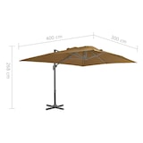 thumbnail of vidaXL Ampelschirm mit Aluminium-Mast 400x300 cm Taupe